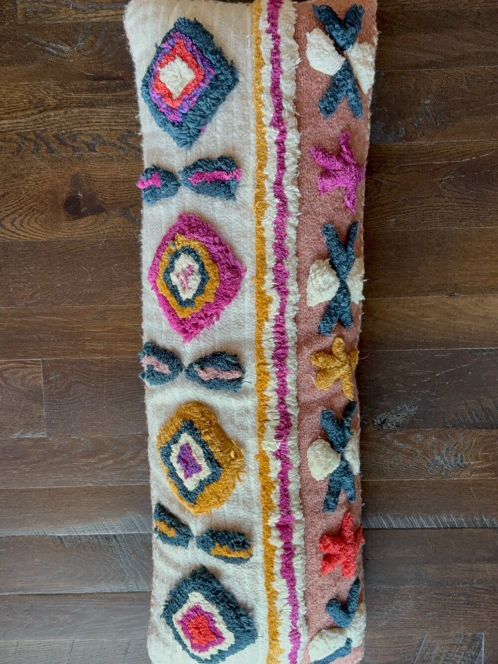 Anthropologie 40x16 Oversized Tufted Lumbar Pillow Boho